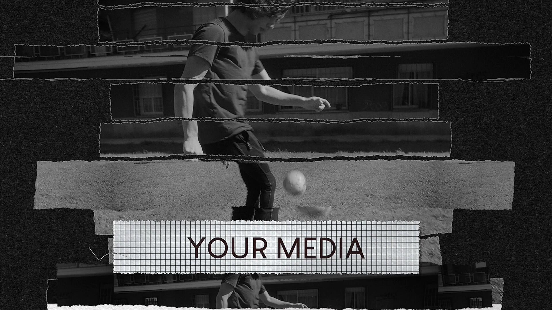 FCPX插件：复古拼贴艺术半色调风格创意纸张碎条横竖屏片头效果 , sucaiwan.com