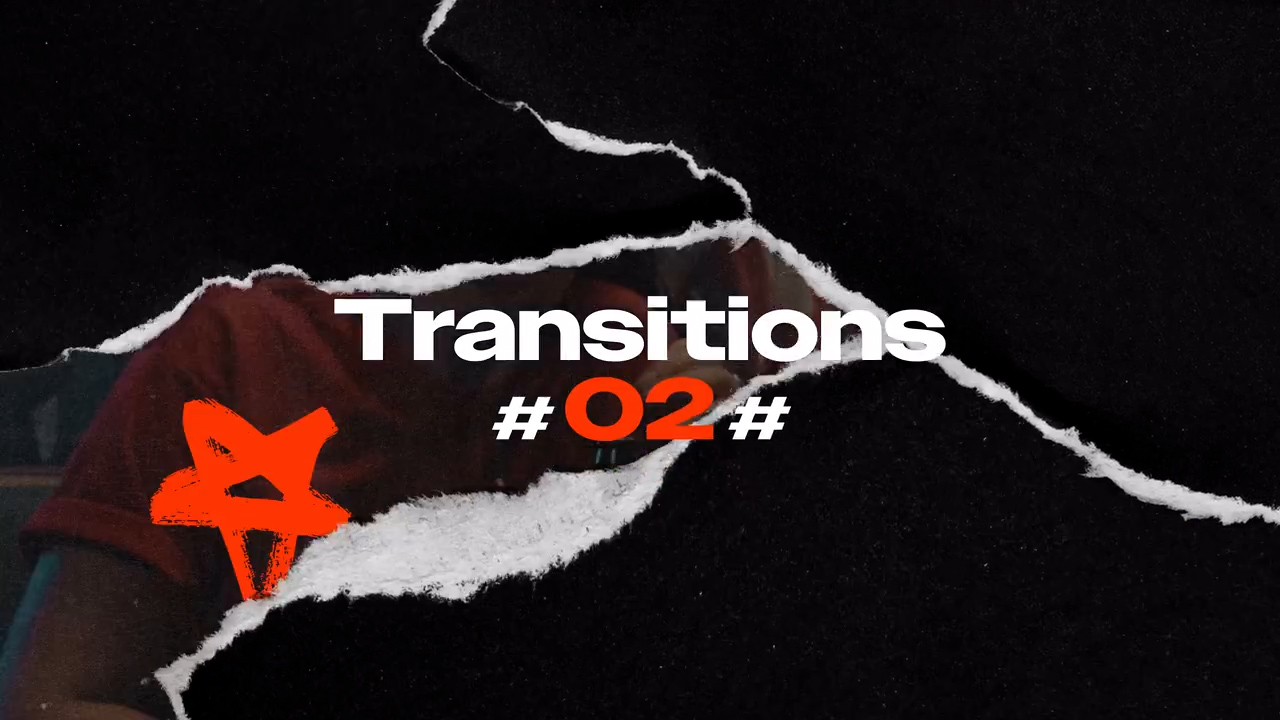 AE模板 - 7种复古时尚 撕纸拼贴涂鸦标记 4K转场过渡效果 Kinetic Typography Transitions 影视音频 sucaiwan.com