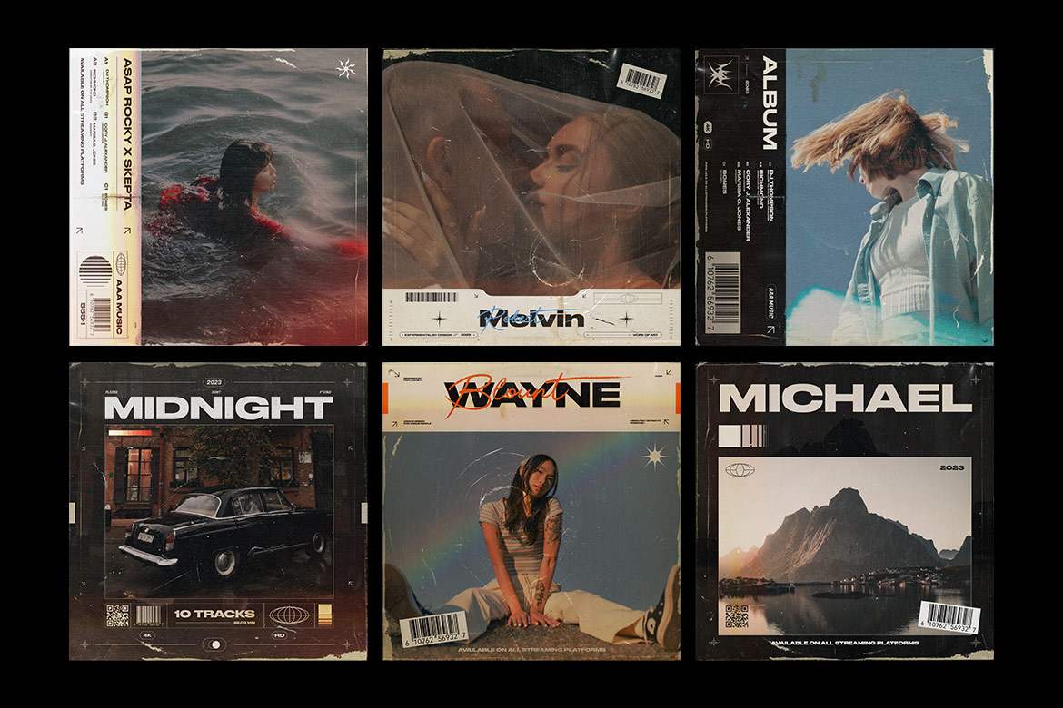 6个复古时尚音乐专辑封面设计样机Photoshop模板 Retro Music Covers 样机素材 第5张-素材湾丨精选海外优质设计素材资源 6个复古时尚音乐专辑封面设计样机Photoshop模板 Retro Music Covers 样机素材 sucaiwan.com