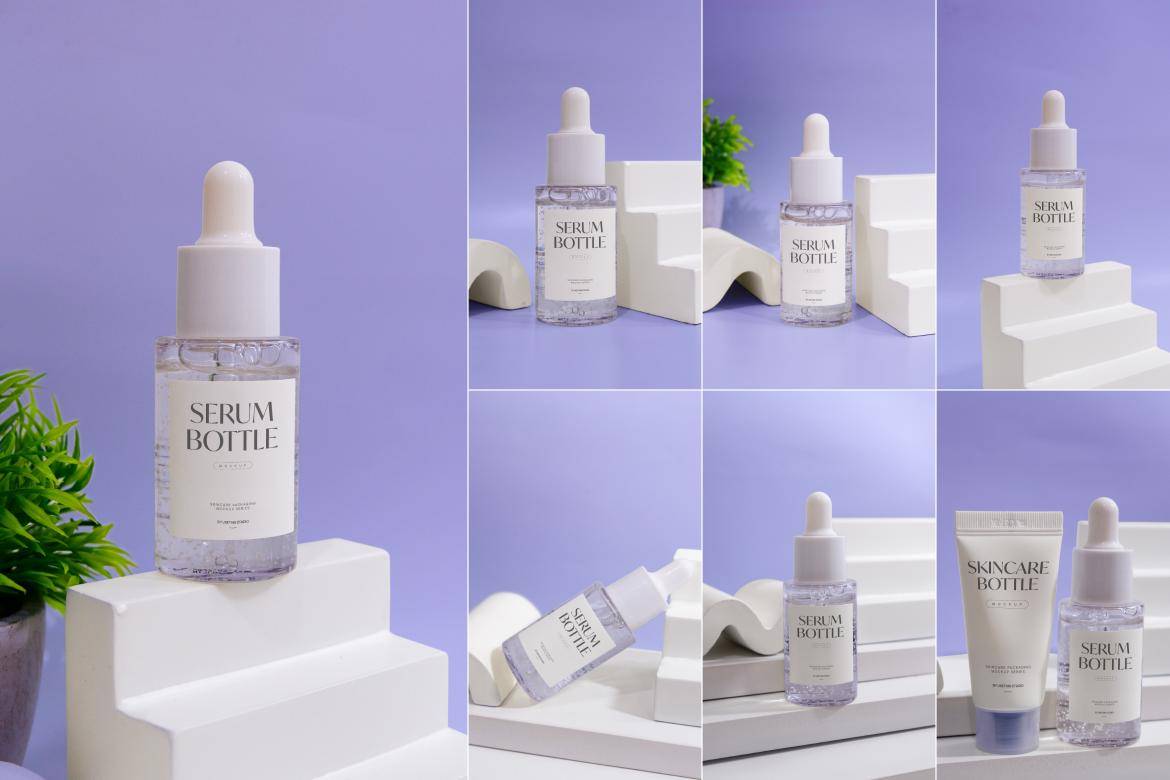 7款高级化妆护肤品滴管瓶包装瓶设计展示效果图PSD样机模板Skincare Serum Bottle Mockup Collection 样机素材 第1张-素材湾丨精选海外优质设计素材资源 7款高级化妆护肤品滴管瓶包装瓶设计展示效果图PSD样机模板Skincare Serum Bottle Mockup Collection 样机素材 sucaiwan.com