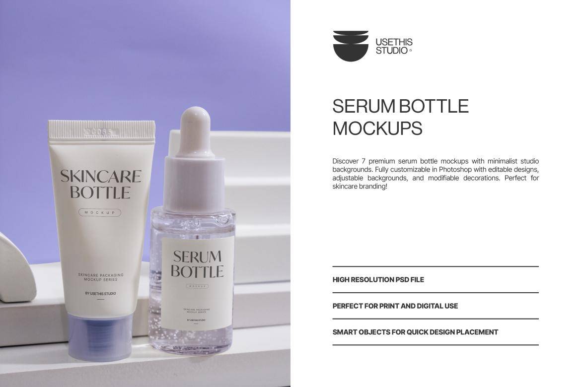 7款高级化妆护肤品滴管瓶包装瓶设计展示效果图PSD样机模板Skincare Serum Bottle Mockup Collection 样机素材 第9张-素材湾丨精选海外优质设计素材资源 7款高级化妆护肤品滴管瓶包装瓶设计展示效果图PSD样机模板Skincare Serum Bottle Mockup Collection 样机素材 sucaiwan.com