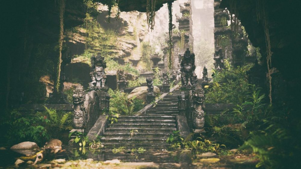 古典巴厘岛石雕建筑寺庙3D模型UE格式素材Lost Temple VOL.1 – Ancient Ruins 样机素材 sucaiwan.com