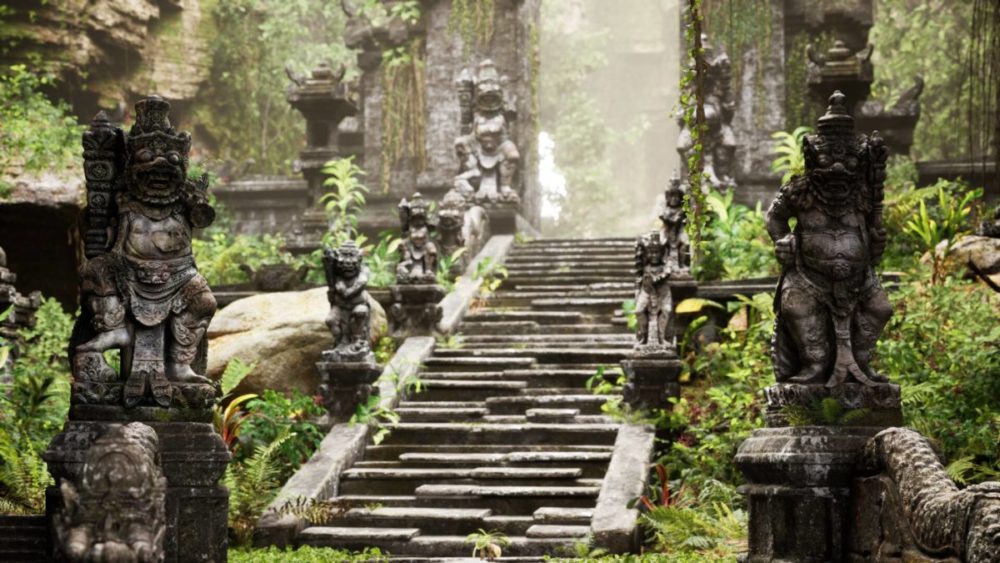 古典巴厘岛石雕建筑寺庙3D模型UE格式素材Lost Temple VOL.1 – Ancient Ruins 样机素材 sucaiwan.com