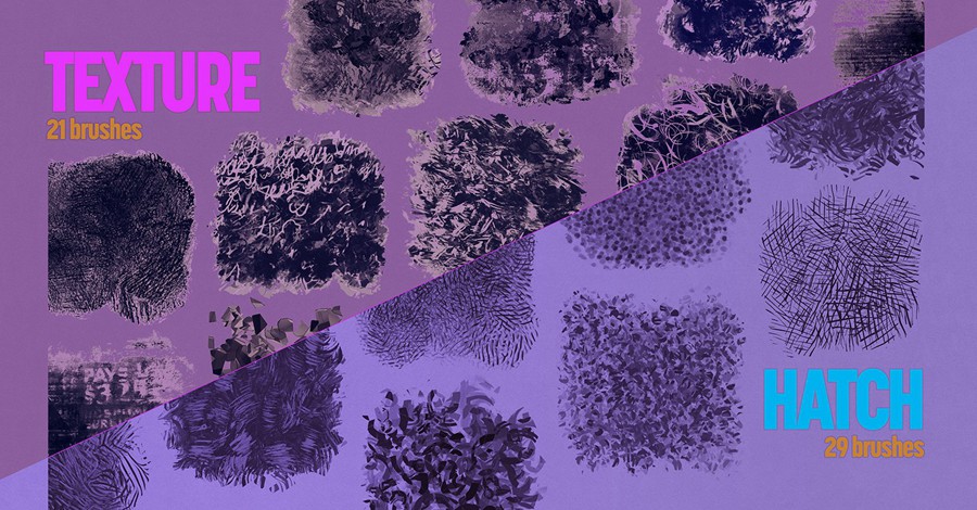 创意树叶树木木纹岩石云朵概念插画绘画效果procreate笔刷画笔素材Concept Megapack for Procreate 笔刷资源 sucaiwan.com