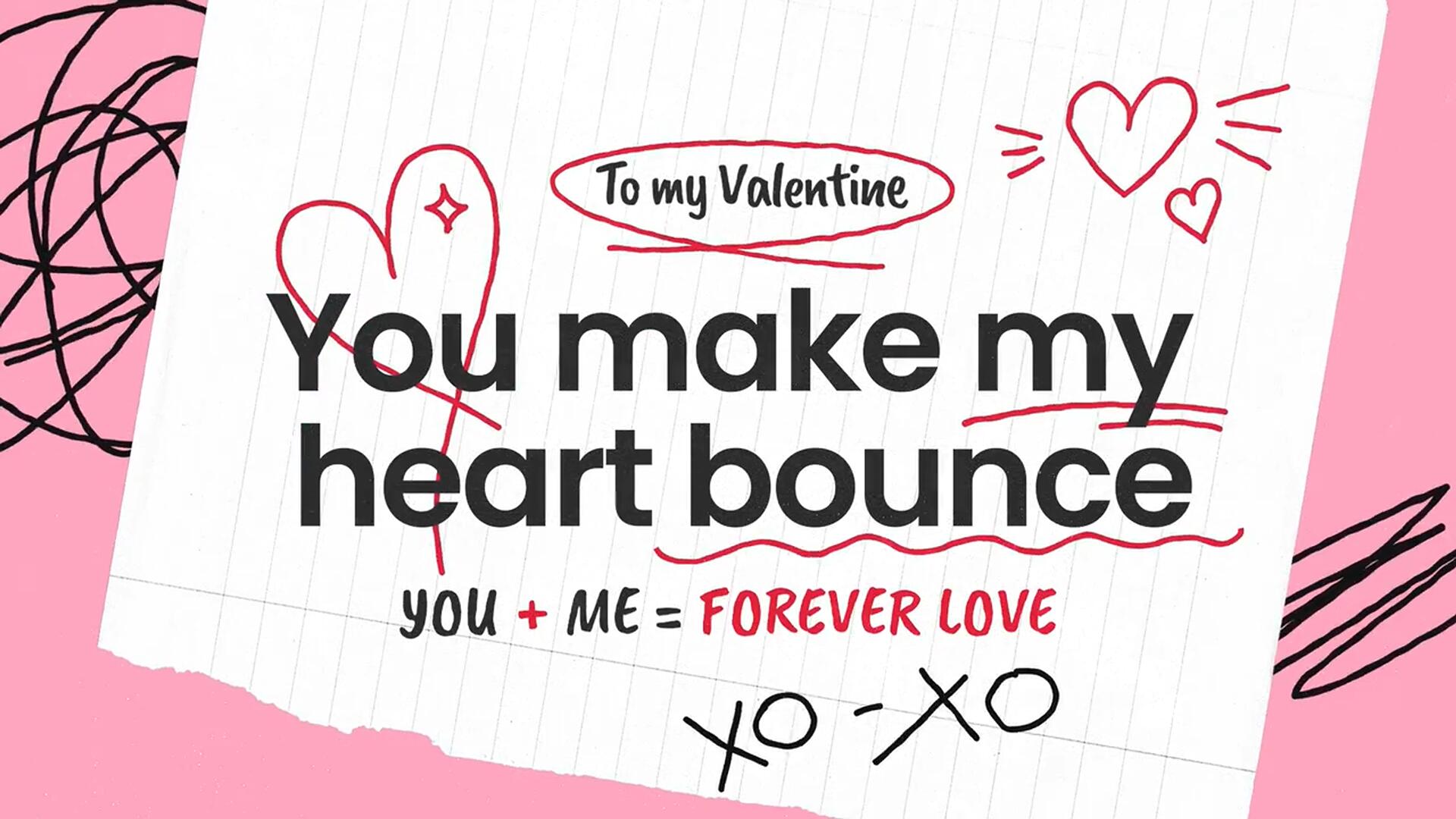 PR模板：复古浪漫情人节邋遢纸质拼贴艺术场景效果模板 , sucaiwan.com