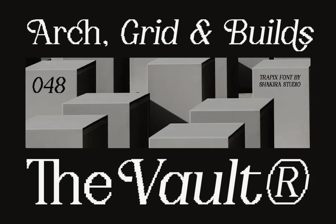 英文字体:独特现代感像素风格品牌海报游戏设计装饰字体 Trapix - A Unique Pixel-Style Serif , 第2张-素材湾丨精选海外优质设计素材资源 英文字体:独特现代感像素风格品牌海报游戏设计装饰字体 Trapix - A Unique Pixel-Style Serif , sucaiwan.com