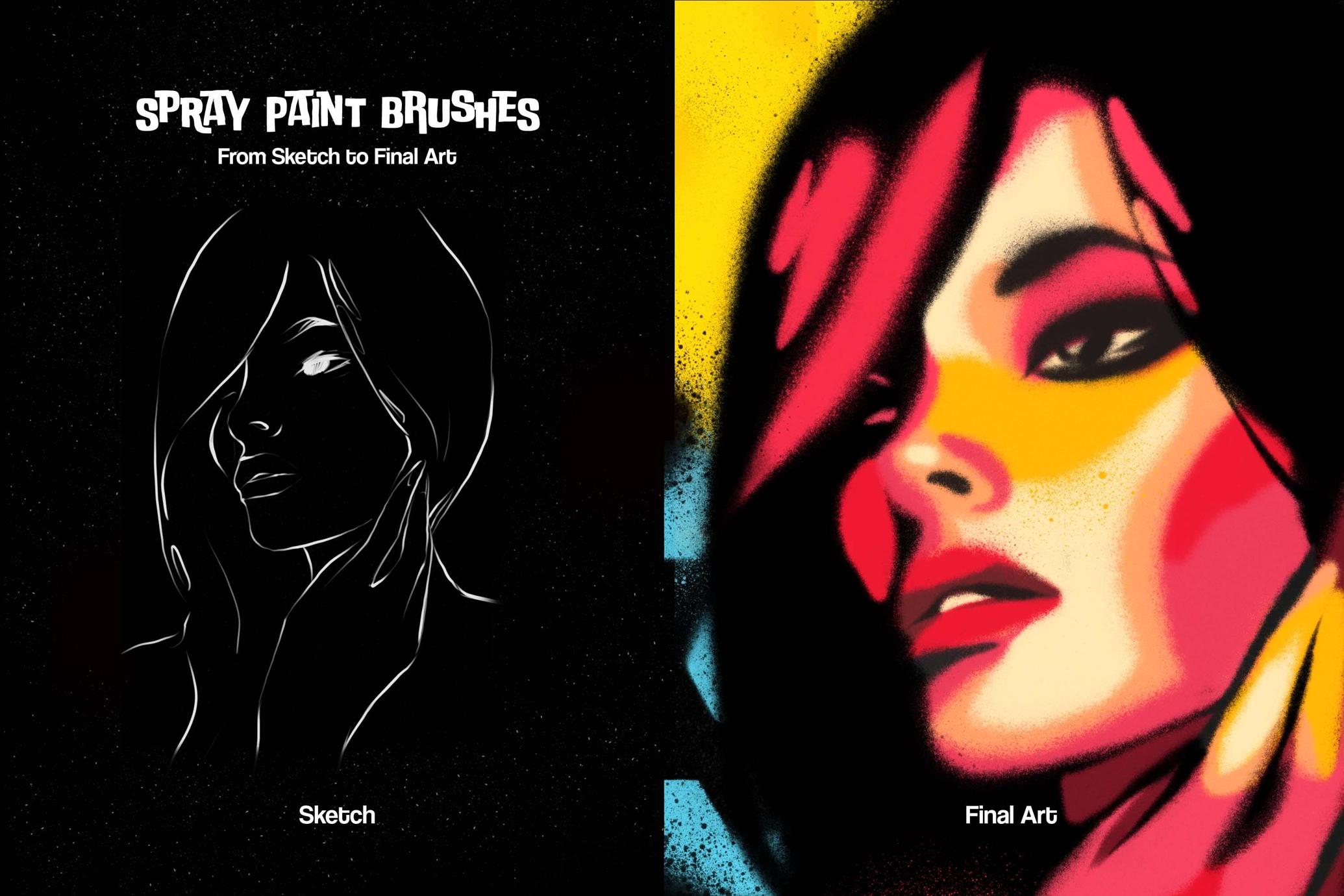 潮流街头涂鸦喷漆狂野艺术绘画效果procreate笔刷画笔设计素材Spray Paint Procreate Brushes 笔刷资源 sucaiwan.com