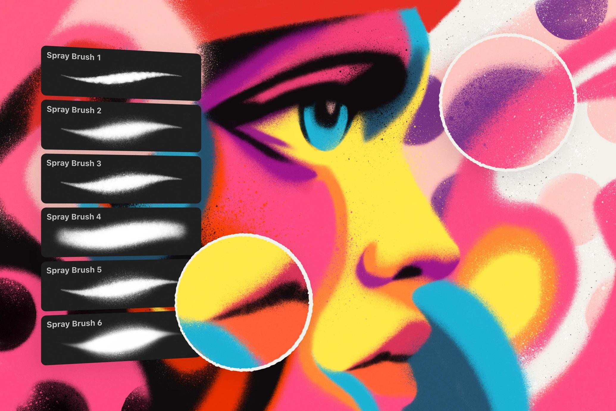 潮流街头涂鸦喷漆狂野艺术绘画效果procreate笔刷画笔设计素材Spray Paint Procreate Brushes 笔刷资源 sucaiwan.com