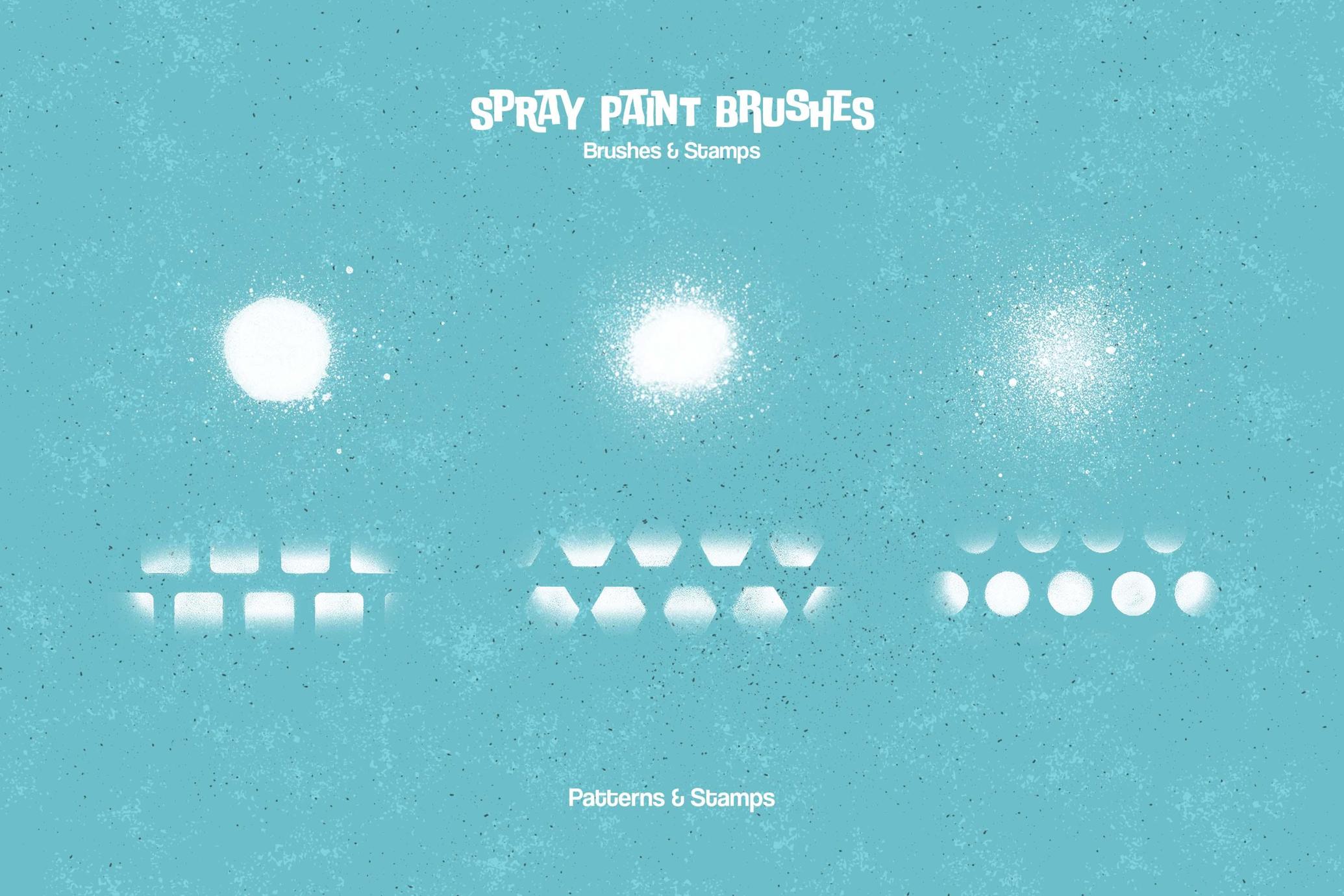 潮流街头涂鸦喷漆狂野艺术绘画效果procreate笔刷画笔设计素材Spray Paint Procreate Brushes 笔刷资源 sucaiwan.com