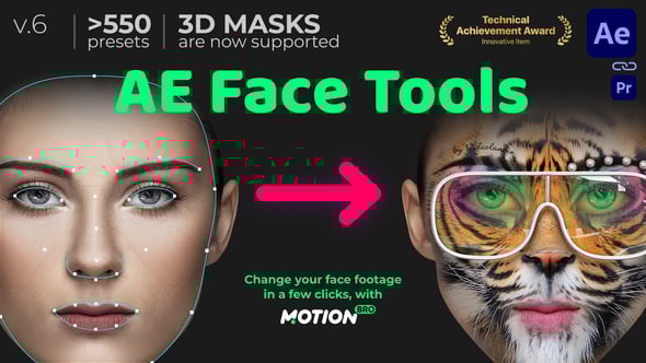 AE插件 潮流人脸面部追踪表情贴图换脸视频素材 Videohive AE Face Tools V6.0.1 插件预设 第1张-素材湾丨精选海外优质设计素材资源 AE插件 潮流人脸面部追踪表情贴图换脸视频素材 Videohive AE Face Tools V6.0.1 插件预设 sucaiwan.com