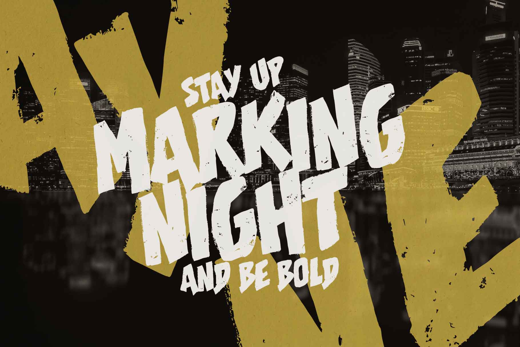 英文字体：复古大胆美学粗糙粗体手绘纹理感装饰封面海报装饰字体 Half Awake , sucaiwan.com