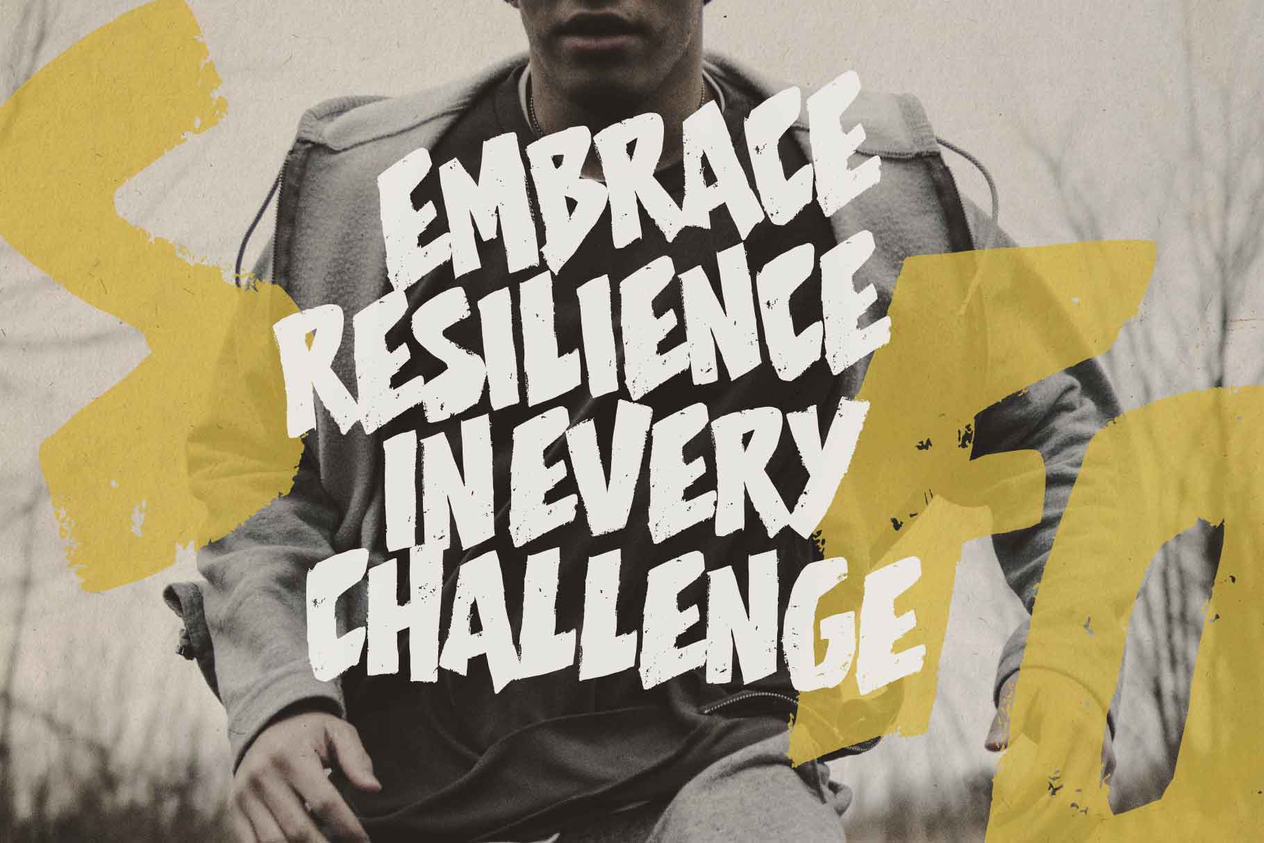 英文字体：复古大胆美学粗糙粗体手绘纹理感装饰封面海报装饰字体 Half Awake , sucaiwan.com