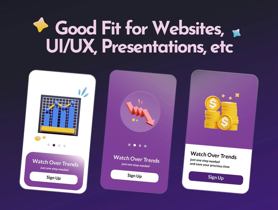 24款3D质感商业理财办公数据统计插图图标Icons设计Blender/FBX/OBJ/PNG格式素材Business 3D Illustration 图标素材 sucaiwan.com