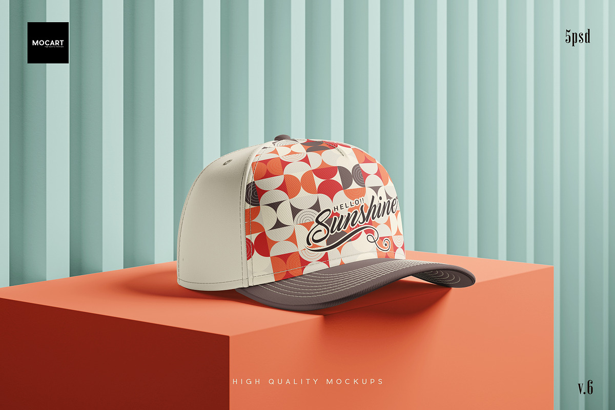 5款逼真棒球帽鸭舌帽设计vi贴图效果图psd样机模板素材Cap Mockup Set v.6 样机素材 第4张-素材湾丨精选海外优质设计素材资源 5款逼真棒球帽鸭舌帽设计vi贴图效果图psd样机模板素材Cap Mockup Set v.6 样机素材 sucaiwan.com