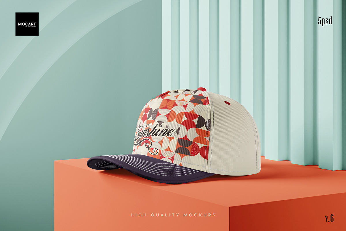 5款逼真棒球帽鸭舌帽设计vi贴图效果图psd样机模板素材Cap Mockup Set v.6 样机素材 第6张-素材湾丨精选海外优质设计素材资源 5款逼真棒球帽鸭舌帽设计vi贴图效果图psd样机模板素材Cap Mockup Set v.6 样机素材 sucaiwan.com
