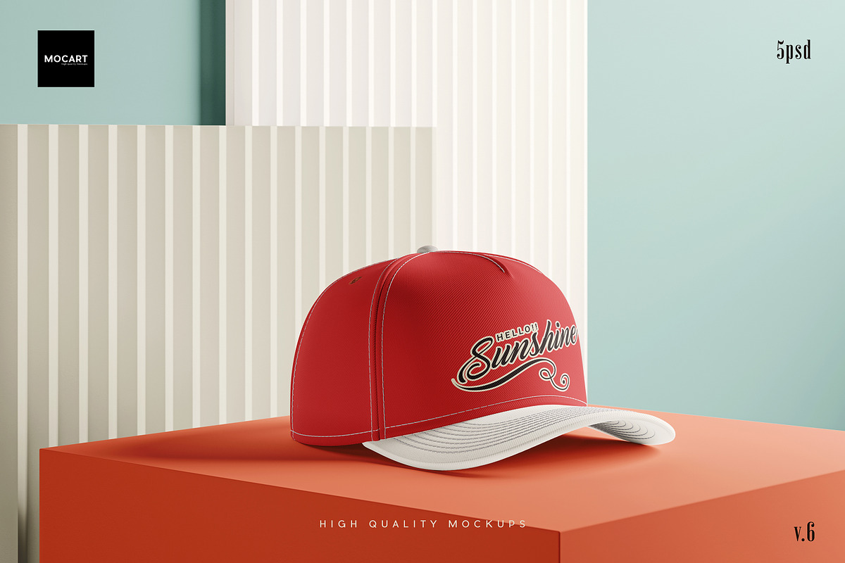 5款逼真棒球帽鸭舌帽设计vi贴图效果图psd样机模板素材Cap Mockup Set v.6 样机素材 第5张-素材湾丨精选海外优质设计素材资源 5款逼真棒球帽鸭舌帽设计vi贴图效果图psd样机模板素材Cap Mockup Set v.6 样机素材 sucaiwan.com