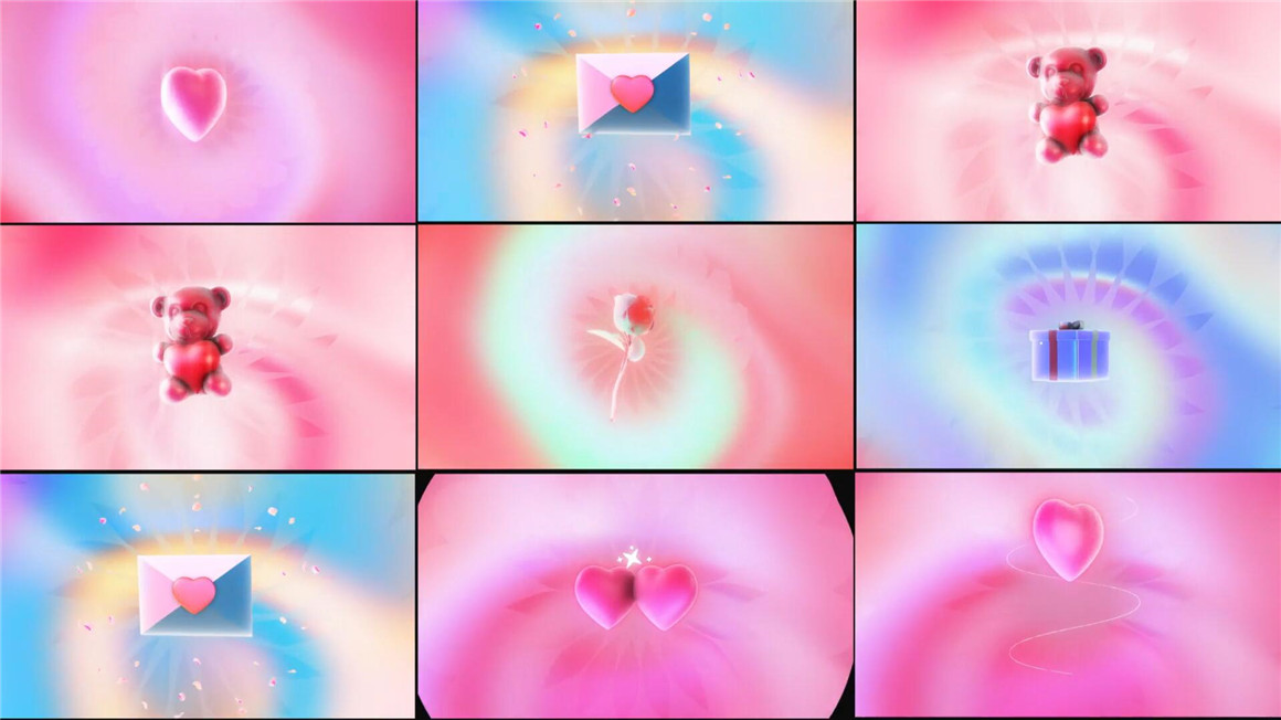 AE/PR/FCPX/达芬奇模板:10个浪漫情人节七夕立体趣味卡通3D爱心信封鲜花转场模板 , 第1张-素材湾丨精选海外优质设计素材资源 AE/PR/FCPX/达芬奇模板:10个浪漫情人节七夕立体趣味卡通3D爱心信封鲜花转场模板 , sucaiwan.com