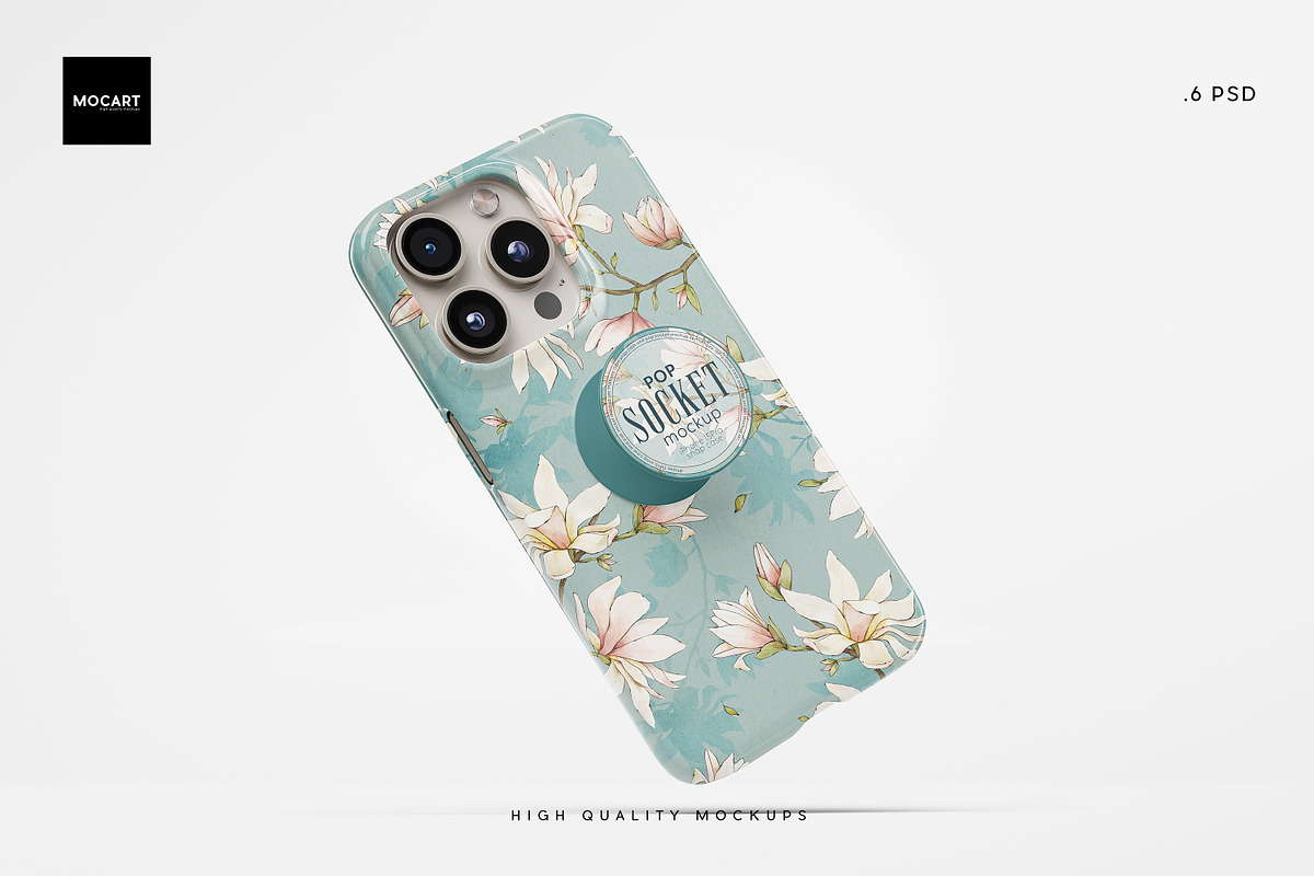 6款逼真带吸盘苹果iPhone 15 Pro手机壳保护壳设计展示效果图PSD样机模板素材Popsocket + iPhone 15Pro Case Mockup 样机素材 第6张-素材湾丨精选海外优质设计素材资源 6款逼真带吸盘苹果iPhone 15 Pro手机壳保护壳设计展示效果图PSD样机模板素材Popsocket + iPhone 15Pro Case Mockup 样机素材 sucaiwan.com