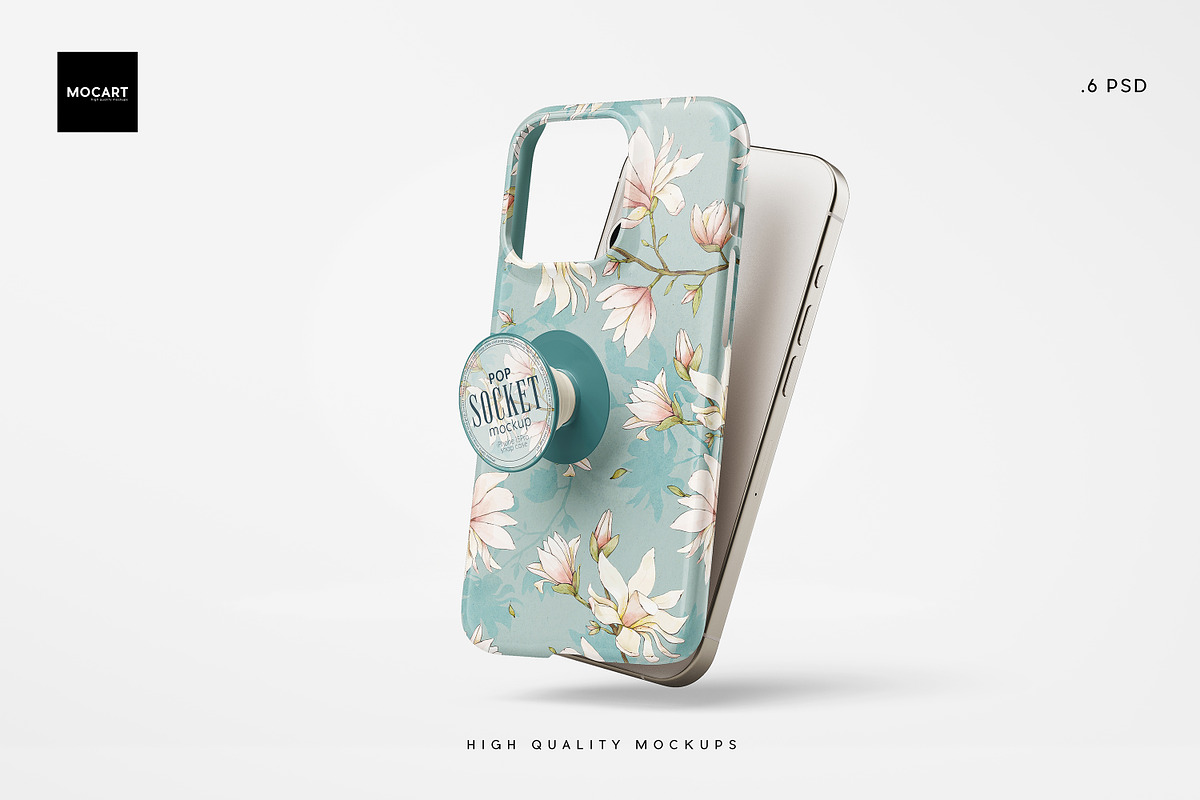 6款逼真带吸盘苹果iPhone 15 Pro手机壳保护壳设计展示效果图PSD样机模板素材Popsocket + iPhone 15Pro Case Mockup 样机素材 第5张-素材湾丨精选海外优质设计素材资源 6款逼真带吸盘苹果iPhone 15 Pro手机壳保护壳设计展示效果图PSD样机模板素材Popsocket + iPhone 15Pro Case Mockup 样机素材 sucaiwan.com