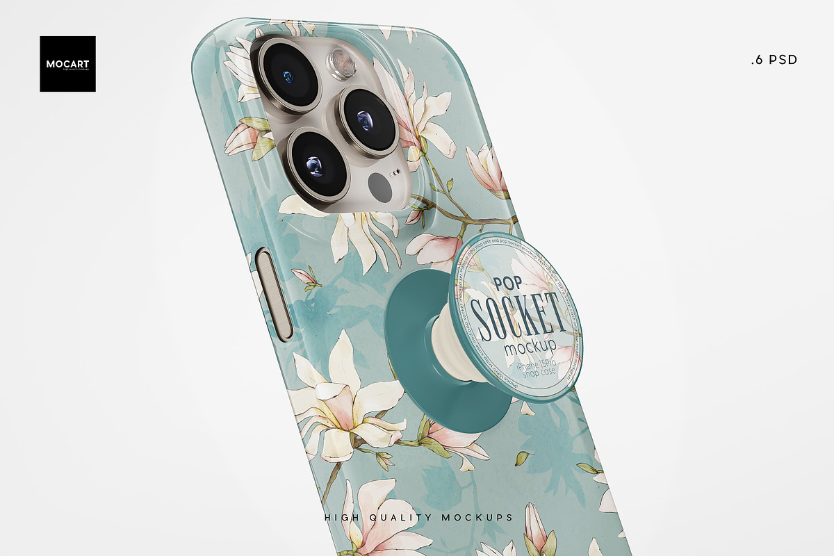 6款逼真带吸盘苹果iPhone 15 Pro手机壳保护壳设计展示效果图PSD样机模板素材Popsocket + iPhone 15Pro Case Mockup 样机素材 第7张-素材湾丨精选海外优质设计素材资源 6款逼真带吸盘苹果iPhone 15 Pro手机壳保护壳设计展示效果图PSD样机模板素材Popsocket + iPhone 15Pro Case Mockup 样机素材 sucaiwan.com