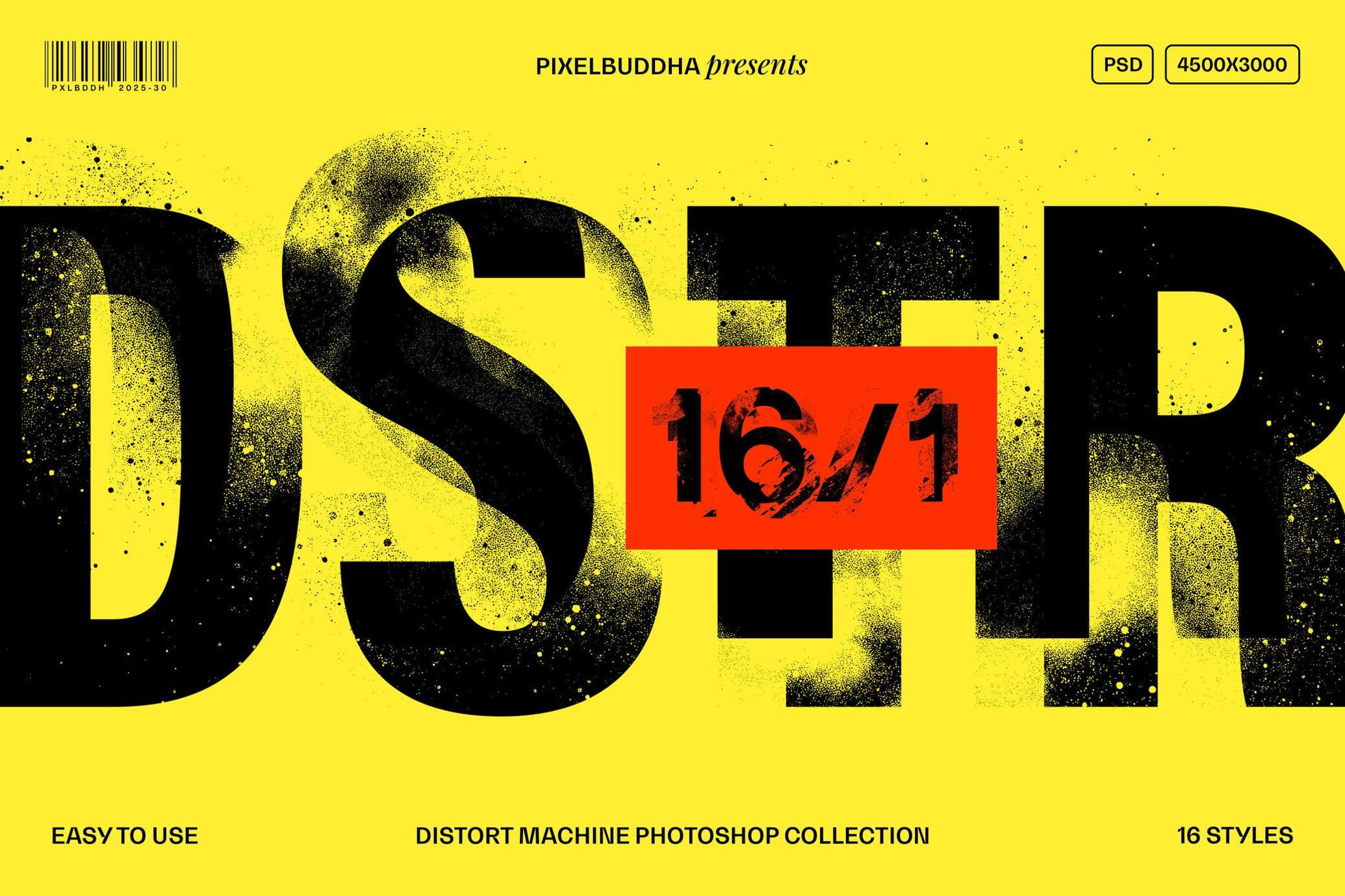 16组潮流扭曲故障错位低保真喷墨颗粒标题LOGO设计PS置换特效滤镜插件样机Distort Machine Photoshop Effects Collection 插件预设 第1张-素材湾丨精选海外优质设计素材资源 16组潮流扭曲故障错位低保真喷墨颗粒标题LOGO设计PS置换特效滤镜插件样机Distort Machine Photoshop Effects Collection 插件预设 sucaiwan.com