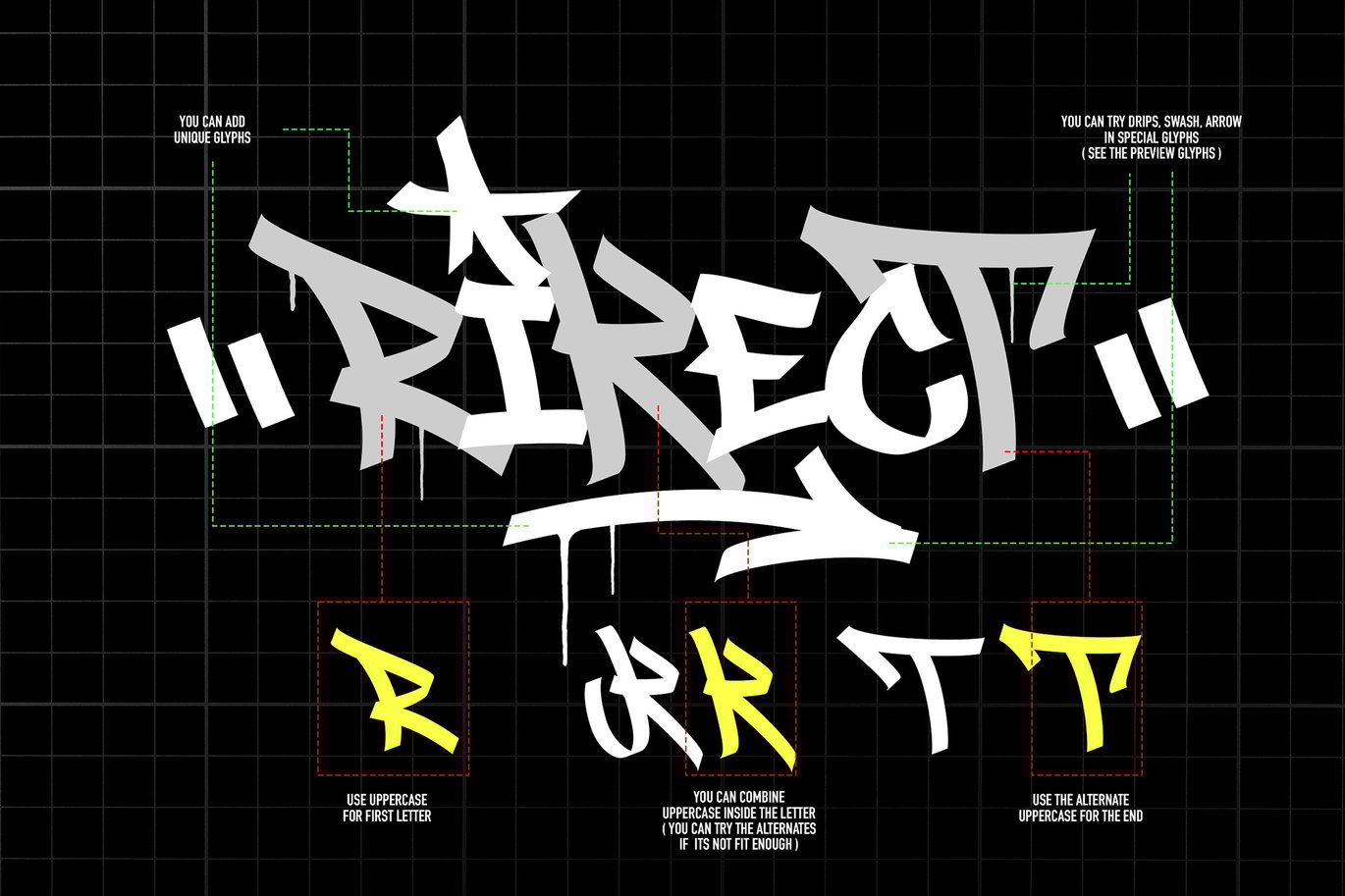 时尚炫酷街头涂鸦风格杂志海报徽标设计装饰英文字体安装包 Graffiti Font Street Tag Vol 3 设计素材 sucaiwan.com