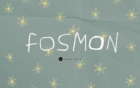 英文字体:复古手写涂鸦风格趣味街头儿童卡通PS英文字体安装包艺术设计素材 Fosmon