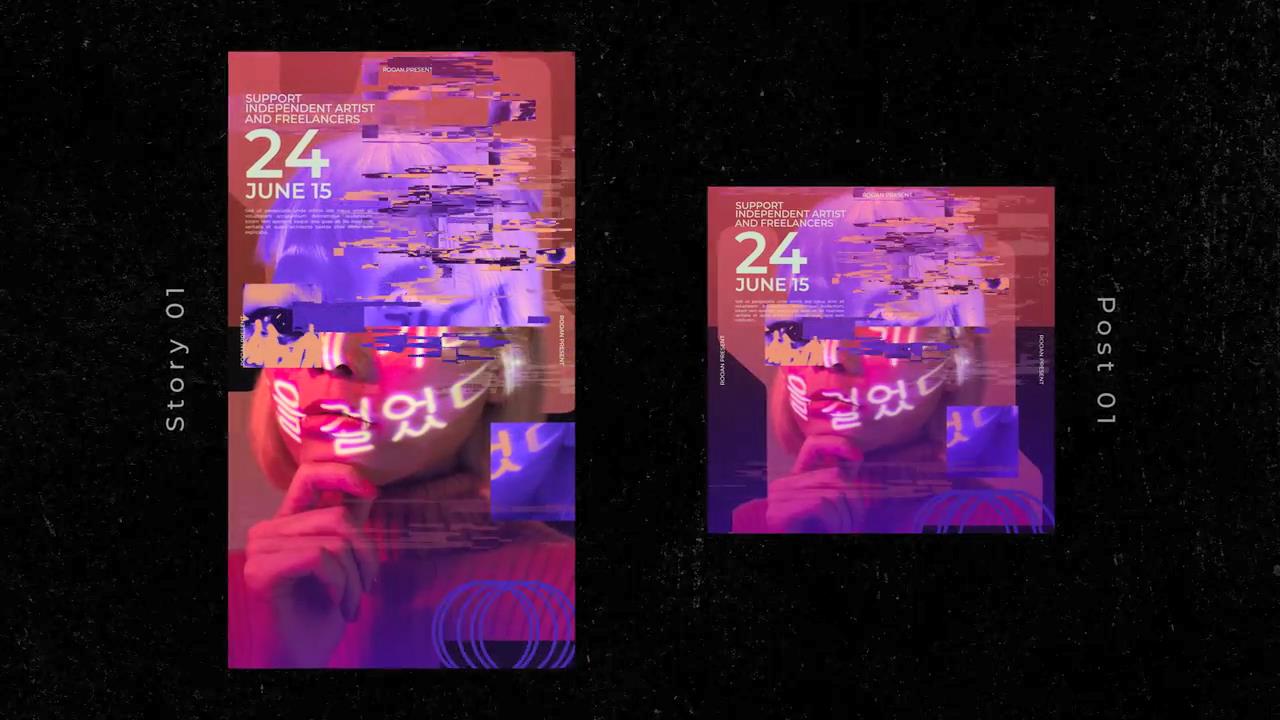 FCPX插件：12款赛博蒸汽波反设计潮流3D艺术动态海报动画品牌宣传推广视频模板 Anti-design Post & Stories , sucaiwan.com