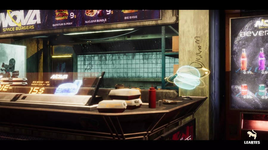 未来科幻赛博朋克风废弃汉堡店酒吧餐厅3D模型UE格式素材Nova Space Burgers – Cyberpunk Abandoned Restaurant – Space Bar + ULAT 样机素材 第2张-素材湾丨精选海外优质设计素材资源 未来科幻赛博朋克风废弃汉堡店酒吧餐厅3D模型UE格式素材Nova Space Burgers – Cyberpunk Abandoned Restaurant – Space Bar + ULAT 样机素材 sucaiwan.com