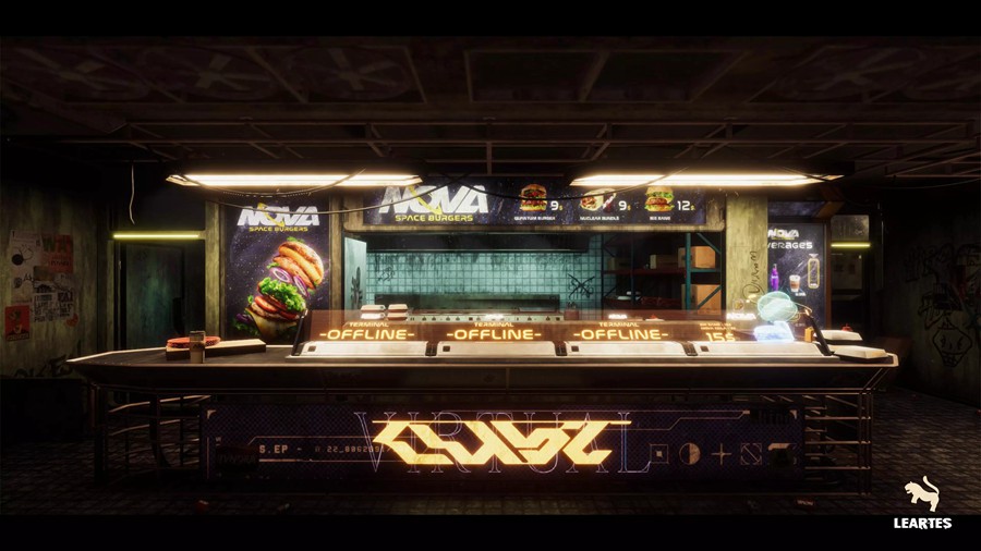 未来科幻赛博朋克风废弃汉堡店酒吧餐厅3D模型UE格式素材Nova Space Burgers – Cyberpunk Abandoned Restaurant – Space Bar + ULAT 样机素材 第25张-素材湾丨精选海外优质设计素材资源 未来科幻赛博朋克风废弃汉堡店酒吧餐厅3D模型UE格式素材Nova Space Burgers – Cyberpunk Abandoned Restaurant – Space Bar + ULAT 样机素材 sucaiwan.com