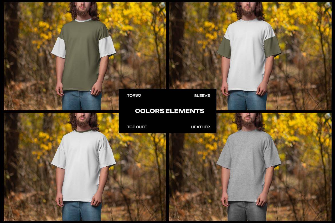 6款户外真实拍摄男士超大T恤半袖上衣设计展示效果图PSD样机模板6 Mockups of Men’s Oversize T-Shirt at the Outdoor. Forest. vol.03 样机素材 第3张-素材湾丨精选海外优质设计素材资源 6款户外真实拍摄男士超大T恤半袖上衣设计展示效果图PSD样机模板6 Mockups of Men’s Oversize T-Shirt at the Outdoor. Forest. vol.03 样机素材 sucaiwan.com