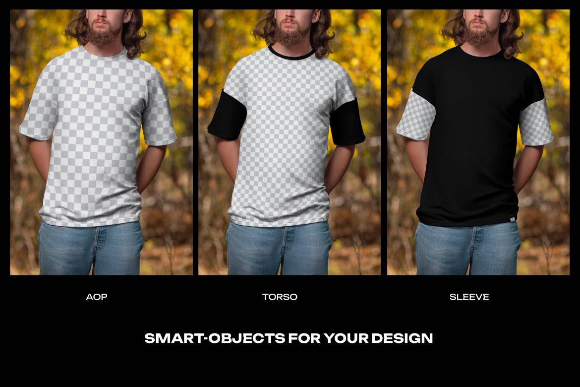 6款户外真实拍摄男士超大T恤半袖上衣设计展示效果图PSD样机模板6 Mockups of Men’s Oversize T-Shirt at the Outdoor. Forest. vol.03 样机素材 第5张-素材湾丨精选海外优质设计素材资源 6款户外真实拍摄男士超大T恤半袖上衣设计展示效果图PSD样机模板6 Mockups of Men’s Oversize T-Shirt at the Outdoor. Forest. vol.03 样机素材 sucaiwan.com