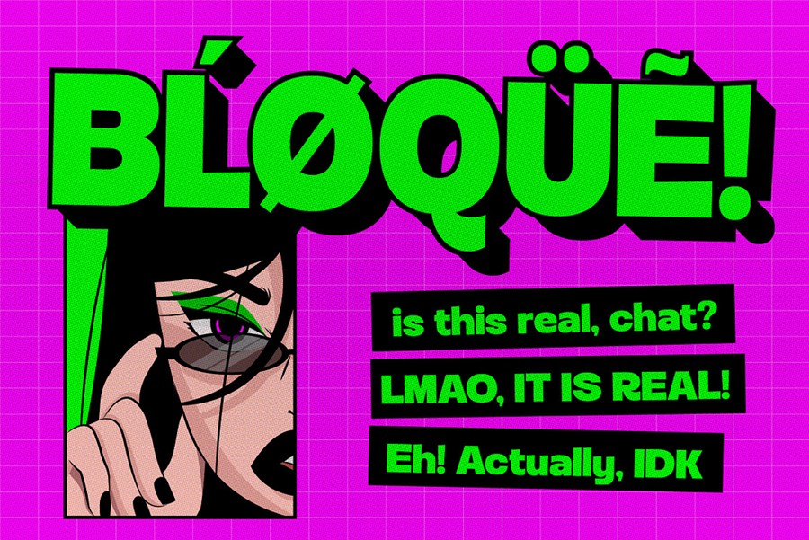 时尚古怪杂志海报游戏封面设计无衬线英文字体安装包 Quirvula 设计素材 sucaiwan.com