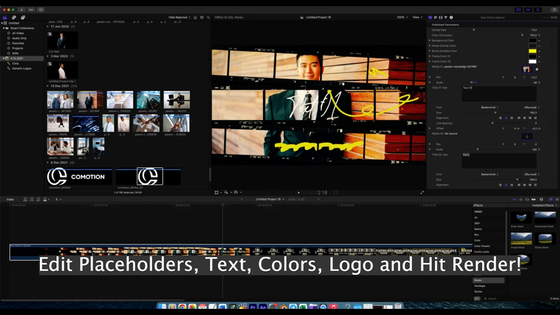 复古时尚派对胶片划痕颗粒纹理涂鸦视频开场动画过渡效果 AE/PR/FCPX三合一视频模板Raw Motion Opener 影视音频 sucaiwan.com