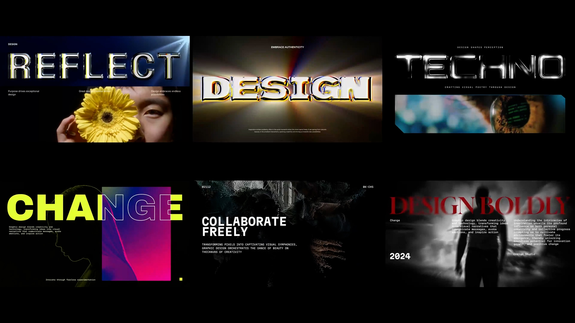 AE模板：4K时尚全息金属反射垃圾摇滚乐队文本标题AE模板 Futuristic Titles 影视音频 sucaiwan.com