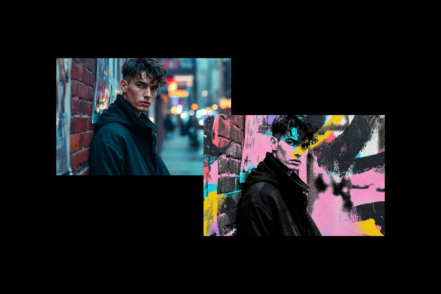 复古涂鸦艺术拼贴照片效果ps特效滤镜样机 Graffiti Art Collage Photo Effect 插件预设 第5张-素材湾丨精选海外优质设计素材资源 复古涂鸦艺术拼贴照片效果ps特效滤镜样机 Graffiti Art Collage Photo Effect 插件预设 sucaiwan.com