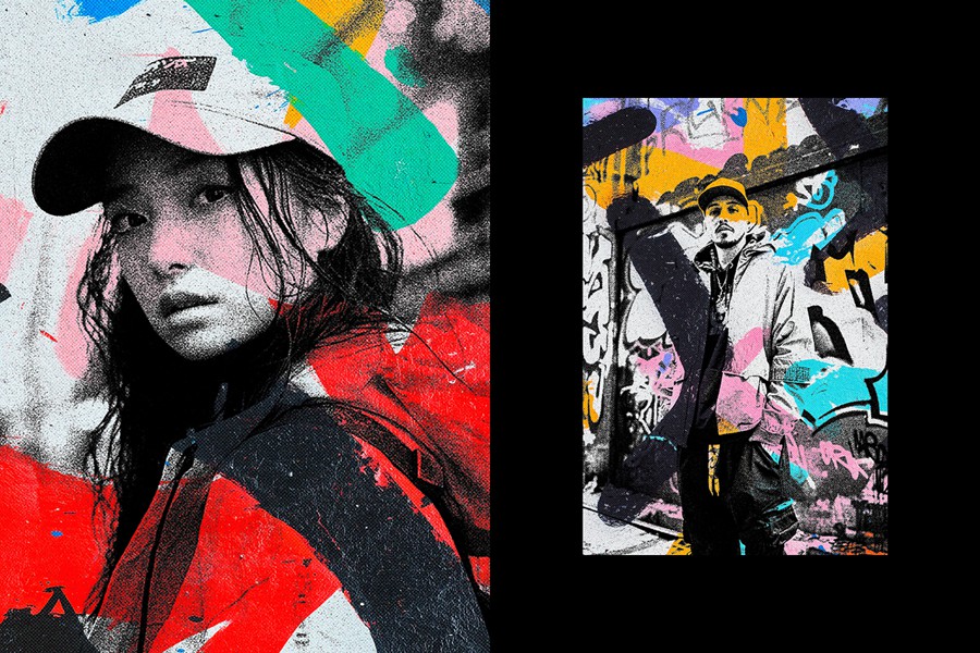 复古涂鸦艺术拼贴照片效果ps特效滤镜样机 Graffiti Art Collage Photo Effect 插件预设 第4张-素材湾丨精选海外优质设计素材资源 复古涂鸦艺术拼贴照片效果ps特效滤镜样机 Graffiti Art Collage Photo Effect 插件预设 sucaiwan.com