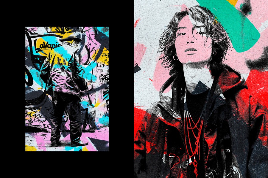 复古涂鸦艺术拼贴照片效果ps特效滤镜样机 Graffiti Art Collage Photo Effect 插件预设 第7张-素材湾丨精选海外优质设计素材资源 复古涂鸦艺术拼贴照片效果ps特效滤镜样机 Graffiti Art Collage Photo Effect 插件预设 sucaiwan.com