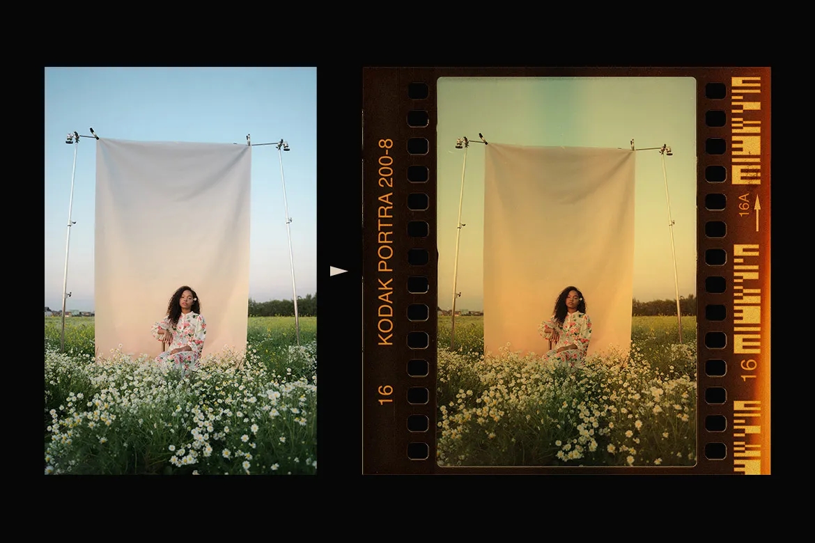 50种复古时尚怀旧美学柯达富士胶片边框遮罩划痕拼贴艺术AE、PR Mogrt、PSD模板 Pixflow - Animated Kodak and Fuji Film Frames 图片素材 sucaiwan.com