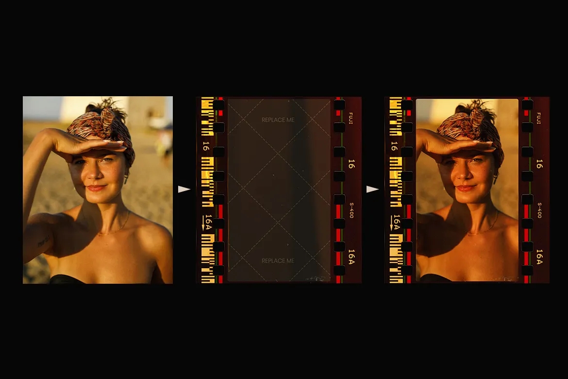 50种复古时尚怀旧美学柯达富士胶片边框遮罩划痕拼贴艺术AE、PR Mogrt、PSD模板 Pixflow - Animated Kodak and Fuji Film Frames 图片素材 sucaiwan.com