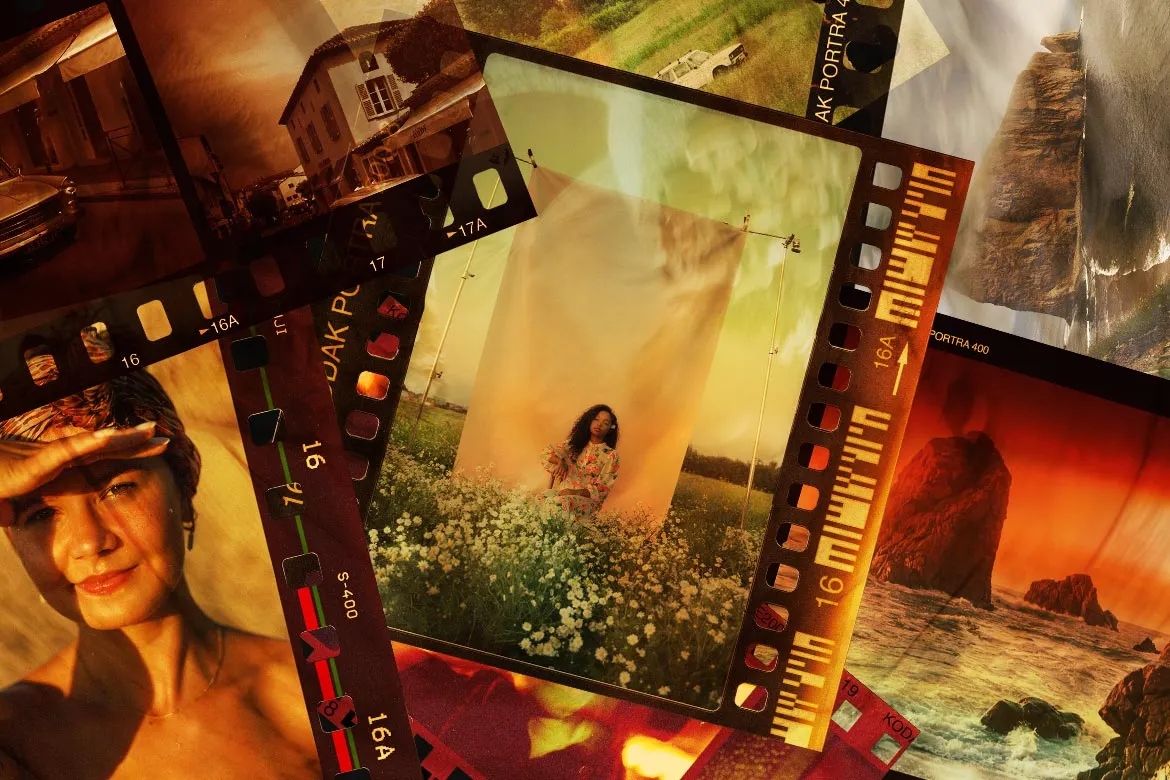 50种复古时尚怀旧美学柯达富士胶片边框遮罩划痕拼贴艺术AE、PR Mogrt、PSD模板 Pixflow - Animated Kodak and Fuji Film Frames 图片素材 sucaiwan.com