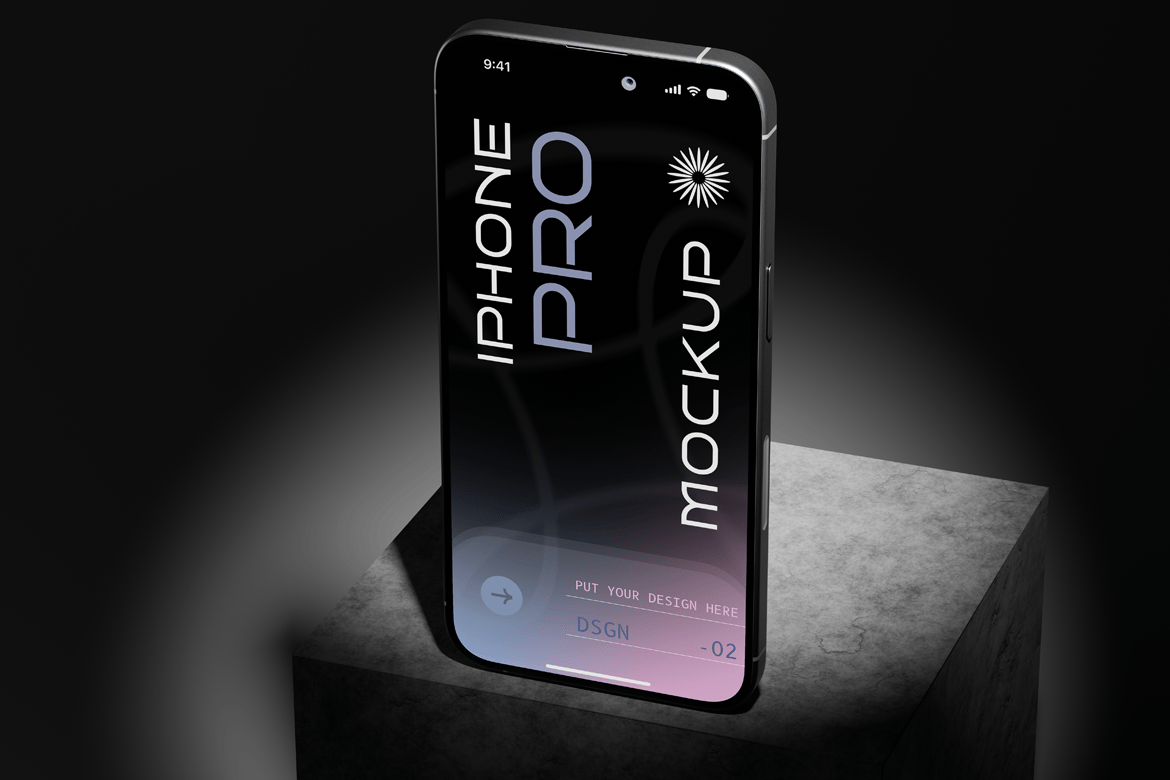 4款工业风UI界面广告设计苹果iPhone手机展示效果图PSD样机模板iPhone Mockup 样机素材 sucaiwan.com