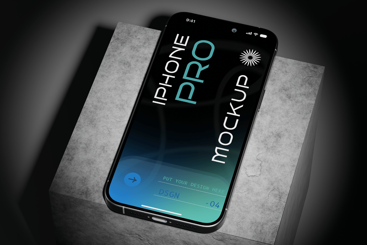 4款工业风UI界面广告设计苹果iPhone手机展示效果图PSD样机模板iPhone Mockup 样机素材 sucaiwan.com