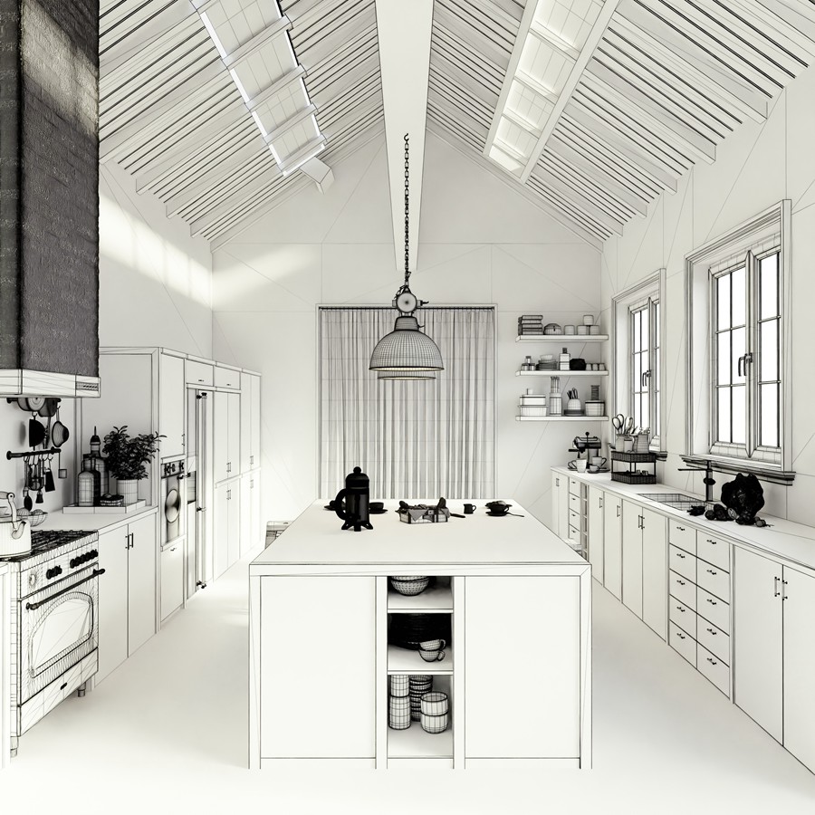 Blender 10组厨房家具室内场景资产3D模型Evermotion – Archinteriors vol. 58 for Blender 样机素材 sucaiwan.com