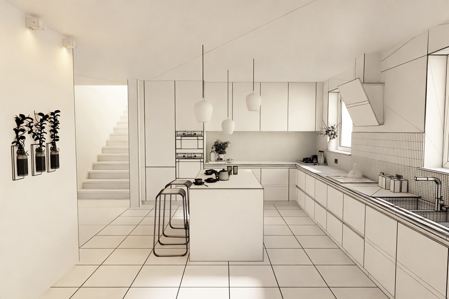 Blender 10组厨房家具室内场景资产3D模型Evermotion – Archinteriors vol. 58 for Blender 样机素材 sucaiwan.com