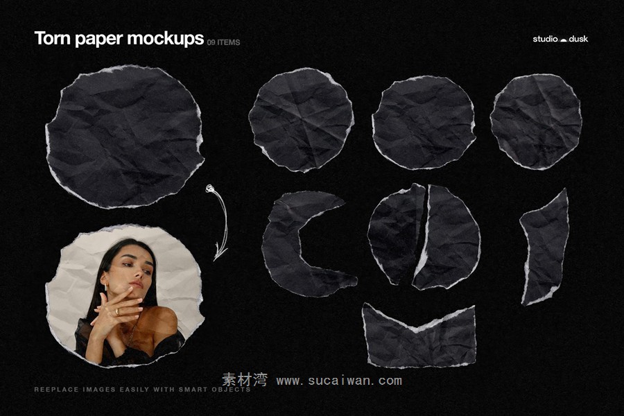 584款真实扫描涂鸦线条塑料胶带边框撕纸褶皱纸片剪贴字母拼图元素背景图PS设计素材 Gritty Kitty — Grunge Design Kit 图片素材 sucaiwan.com