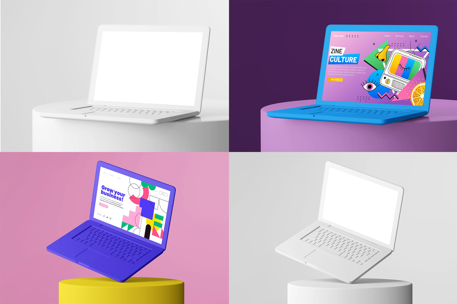 陶瓷质感UI广告界面设计苹果MacBook笔记本电脑展示效果图PSD样机模板Clay Matte Macbook Laptop Device Mockup Set 样机素材 第9张-素材湾丨精选海外优质设计素材资源 陶瓷质感UI广告界面设计苹果MacBook笔记本电脑展示效果图PSD样机模板Clay Matte Macbook Laptop Device Mockup Set 样机素材 sucaiwan.com