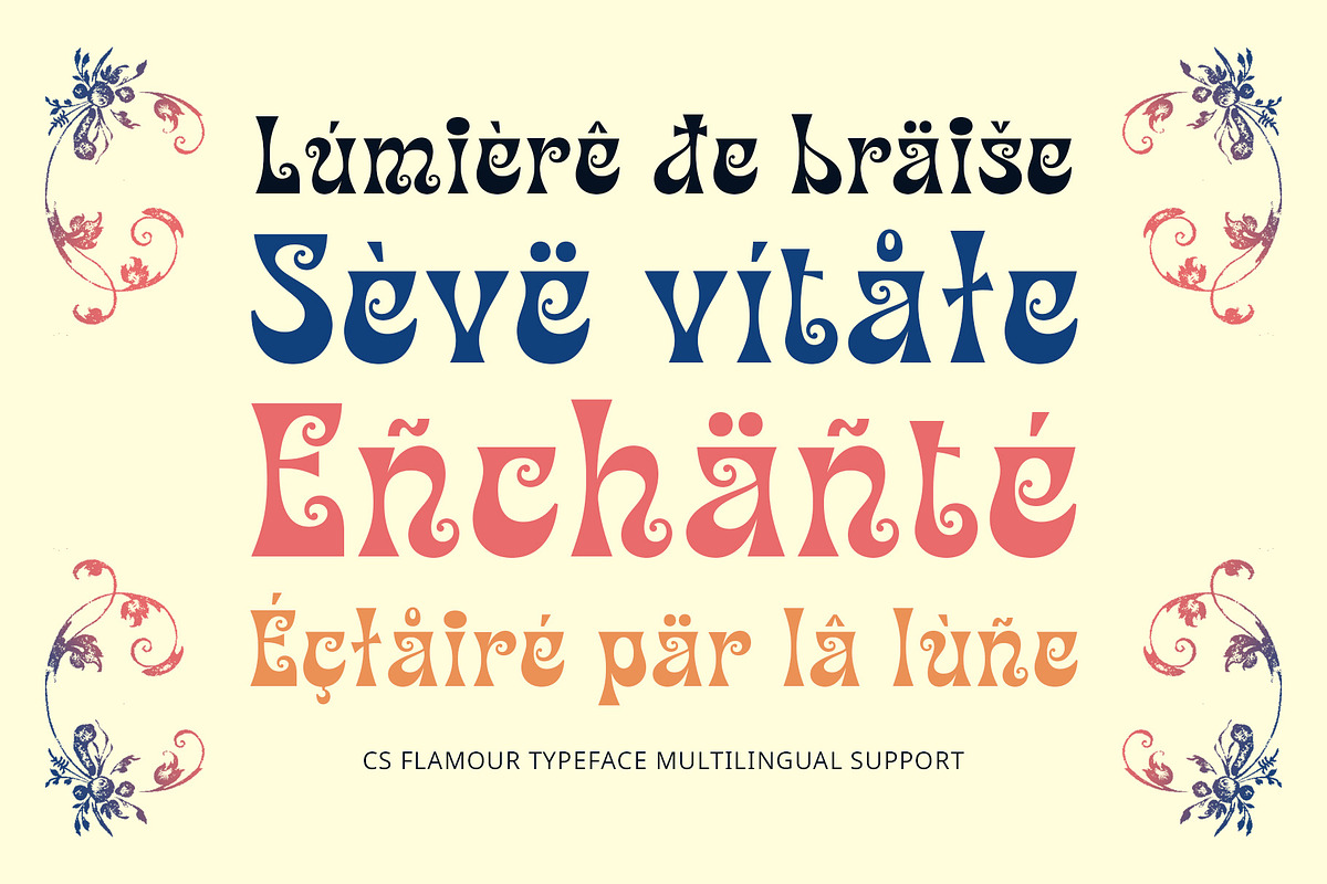 时尚优雅品牌电影海报游戏标题设计装饰英文字体安装包 Flamour – Fantasy Font 设计素材 第4张-素材湾丨精选海外优质设计素材资源 时尚优雅品牌电影海报游戏标题设计装饰英文字体安装包 Flamour – Fantasy Font 设计素材 sucaiwan.com