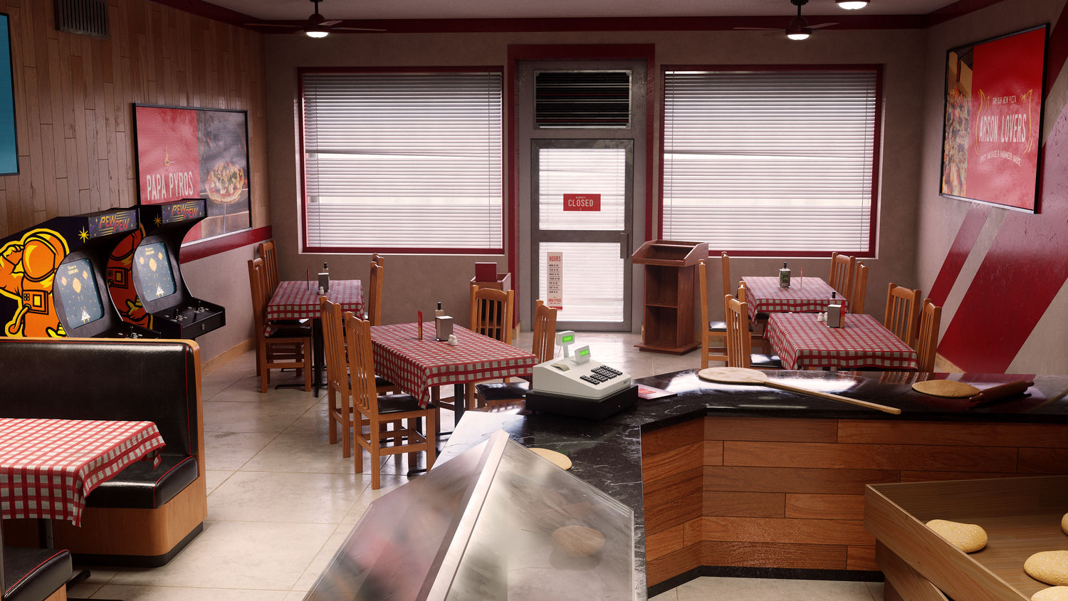 Blender中式餐厅汉堡店酒吧室内场景3D模型素材Kitbash3D – Restaurants 样机素材 sucaiwan.com