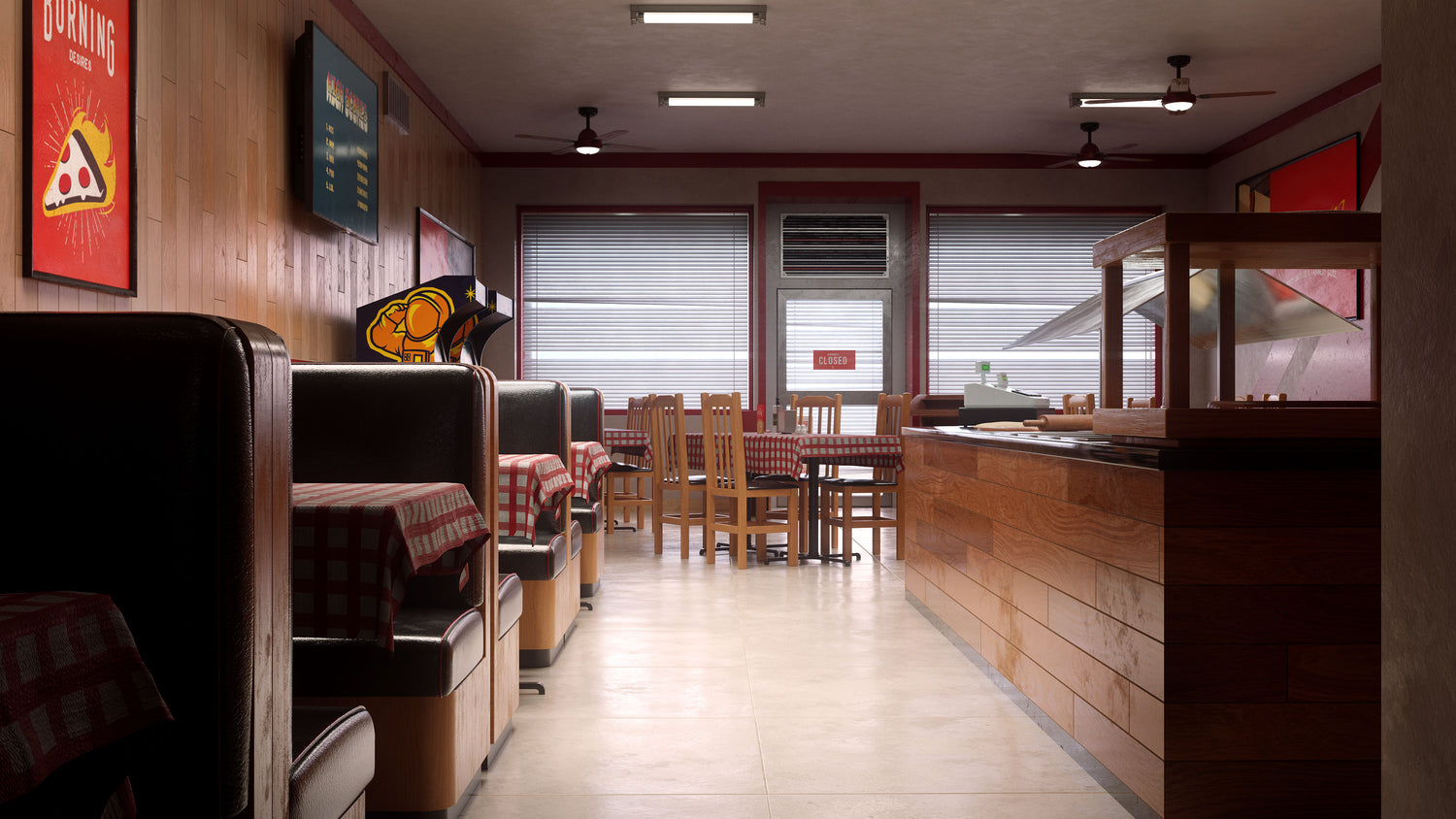Blender中式餐厅汉堡店酒吧室内场景3D模型素材Kitbash3D – Restaurants 样机素材 sucaiwan.com